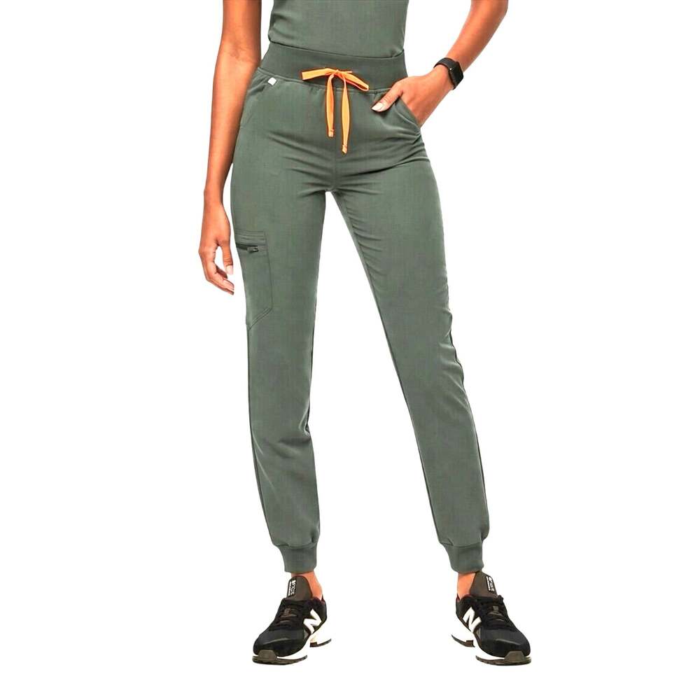 FIGS Women’s Zamora High Rise Jogger Drawstring Scrub Pant Moss Green